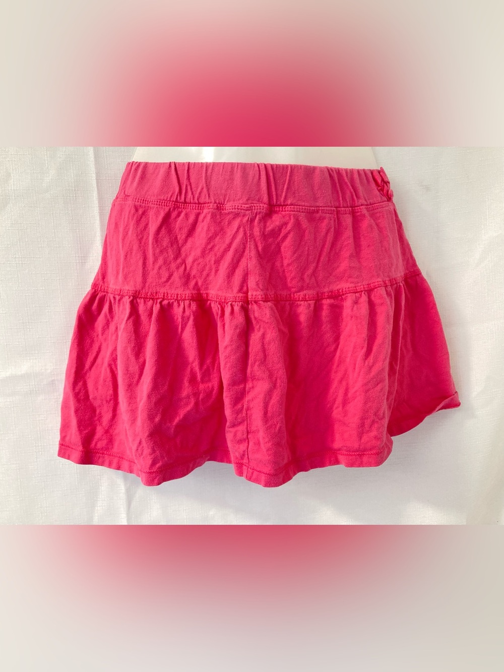 Pink Tiered Mini Skirt Elastic Waist Y2K Coquette